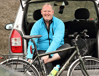 This rider looks delighted to have completed the Tour of Strangford