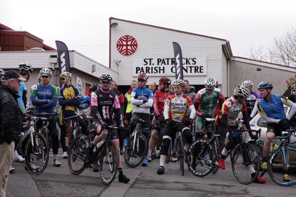 Riders assemble at the race HQ