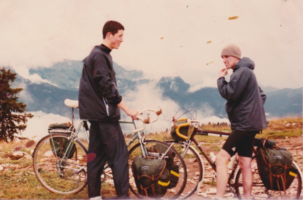 Ards CC members Alastair and Alan somewhere high in the Alps as the weather starts to close in...