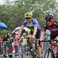 Richard Hanna crossing the line on Stage 1