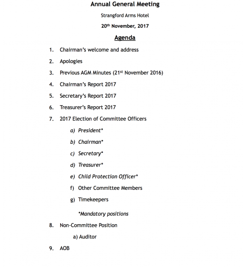 agm agenda 2017